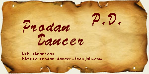 Prodan Dancer vizit kartica